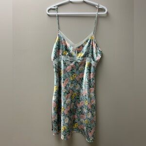 George Floral Satin & Lace Nightgown